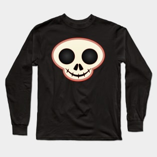 Evil and Cruel Skull and Cross Bones Cartoon Long Sleeve T-Shirt